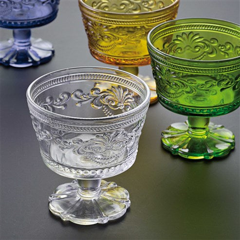 Set 6 coppette macedonia "Florence", in vetro, colori assortiti. Fade