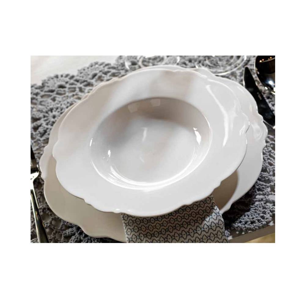 Servizio tavola da 12 Ginevra bianco, porcellana. Tognana