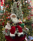 Pouf con Babbo Natale e pini innevati Fiori Di Lena