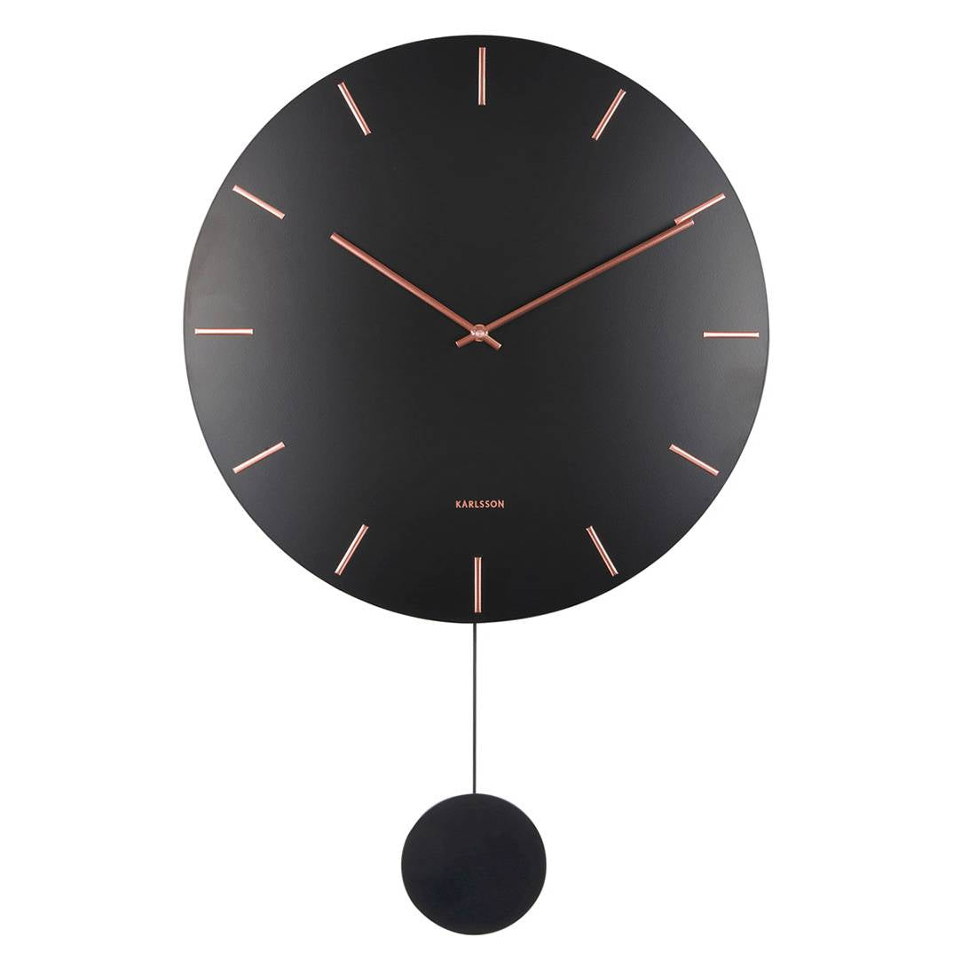 Orologio da Muro "IMPRESSIVE PENDULUM" colore nero e rame. KARLSSON