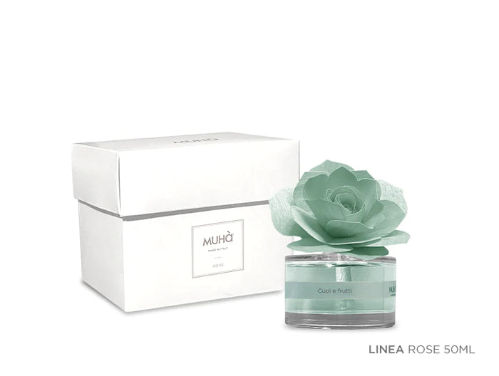 Profumatore d'ambiente "Rosa Diffuser" verde cuoio e frutti, 50ml. Muhà