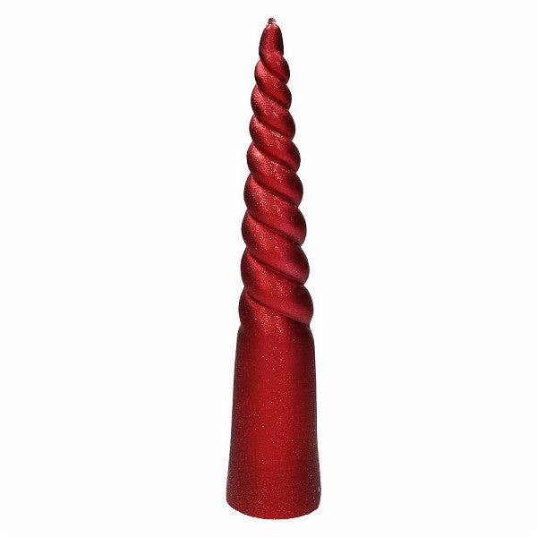 Candela Conica Lux Fire, colore rosso, H. 30 cm. Tognana