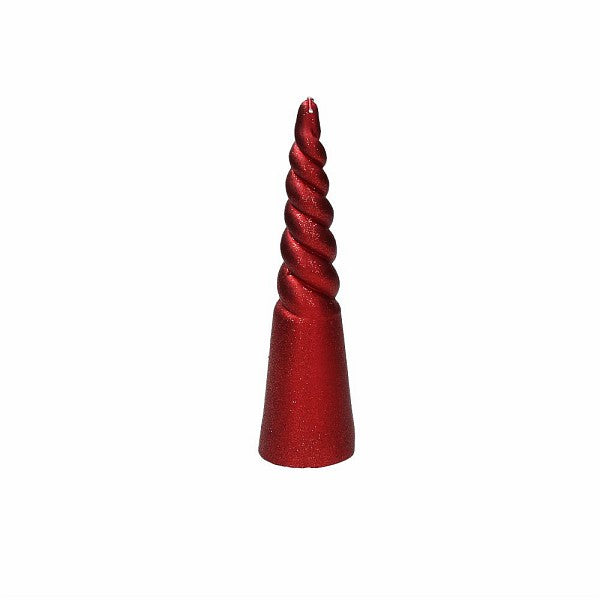 Candela Conica Lux Fire, colore rosso, H. 20 cm. Tognana