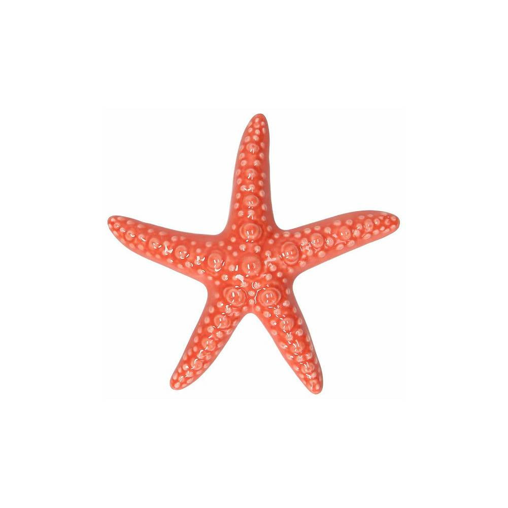 Stella marina, colore rosso corallo, in ceramica. H. 3cm. x 16cm. Tognana