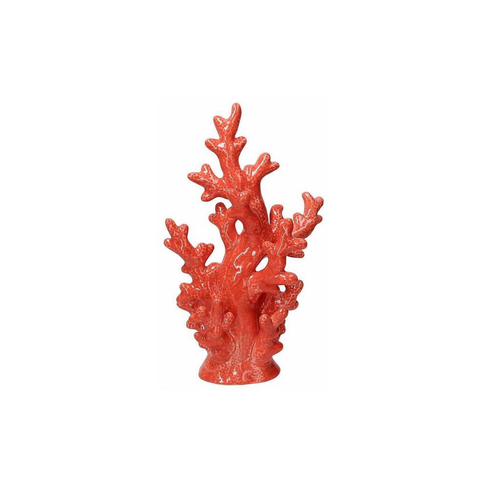 Decorazione ramo corallo, colore rosso, in ceramica. H.33 cm. Tognana