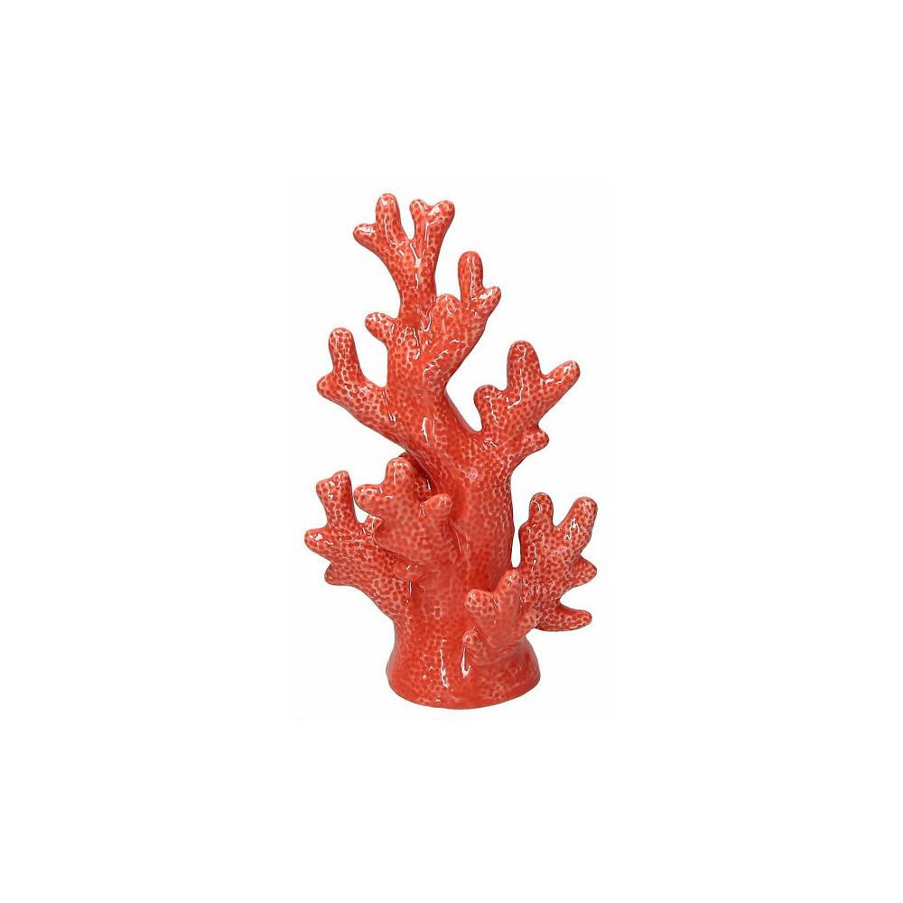 Decorazione ramo corallo, colore rosso, in ceramica. H.25 cm. Tognana
