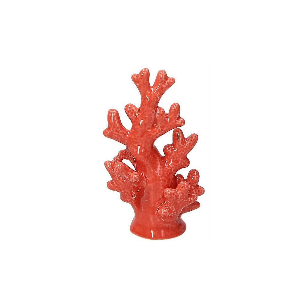 Decorazione ramo corallo, colore rosso, in ceramica. H.16 cm. Tognana