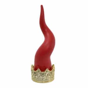 Corno rosso, con base oro, H. 31 cm. Bongelli