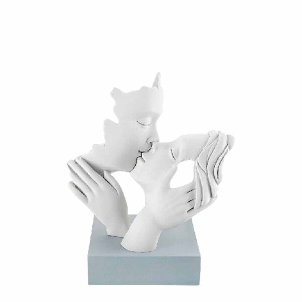 Scultura coppia mani face, 14X11 cm. bianco base carta da zucchero. Bongelli