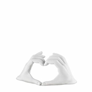 Scultura mani cuore, 14x8 cm., misura piccola bianco. Bongelli