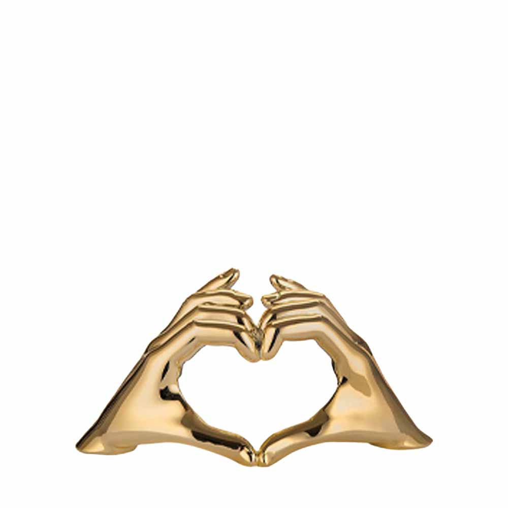Scultura mani cuore, 14x8 cm., misura piccola oro. Bongelli