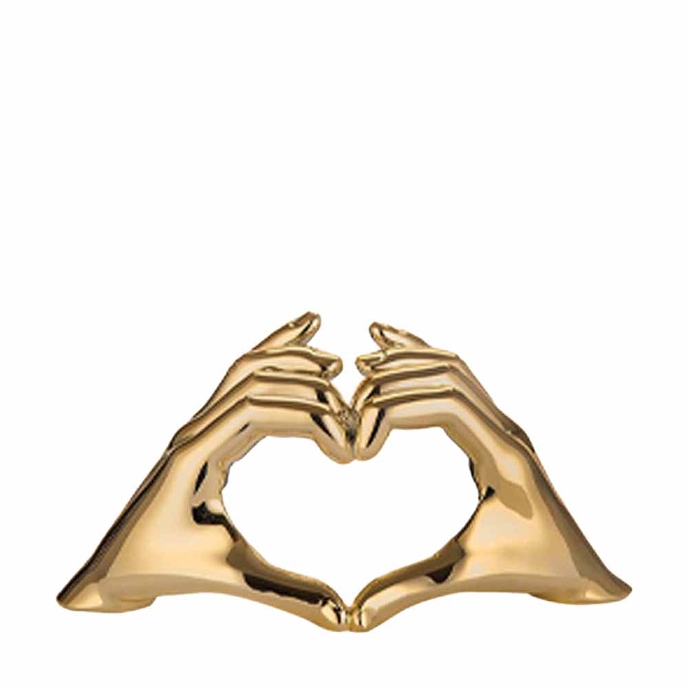 Scultura mani cuore, 19X10 cm., misura piccola oro. Bongelli