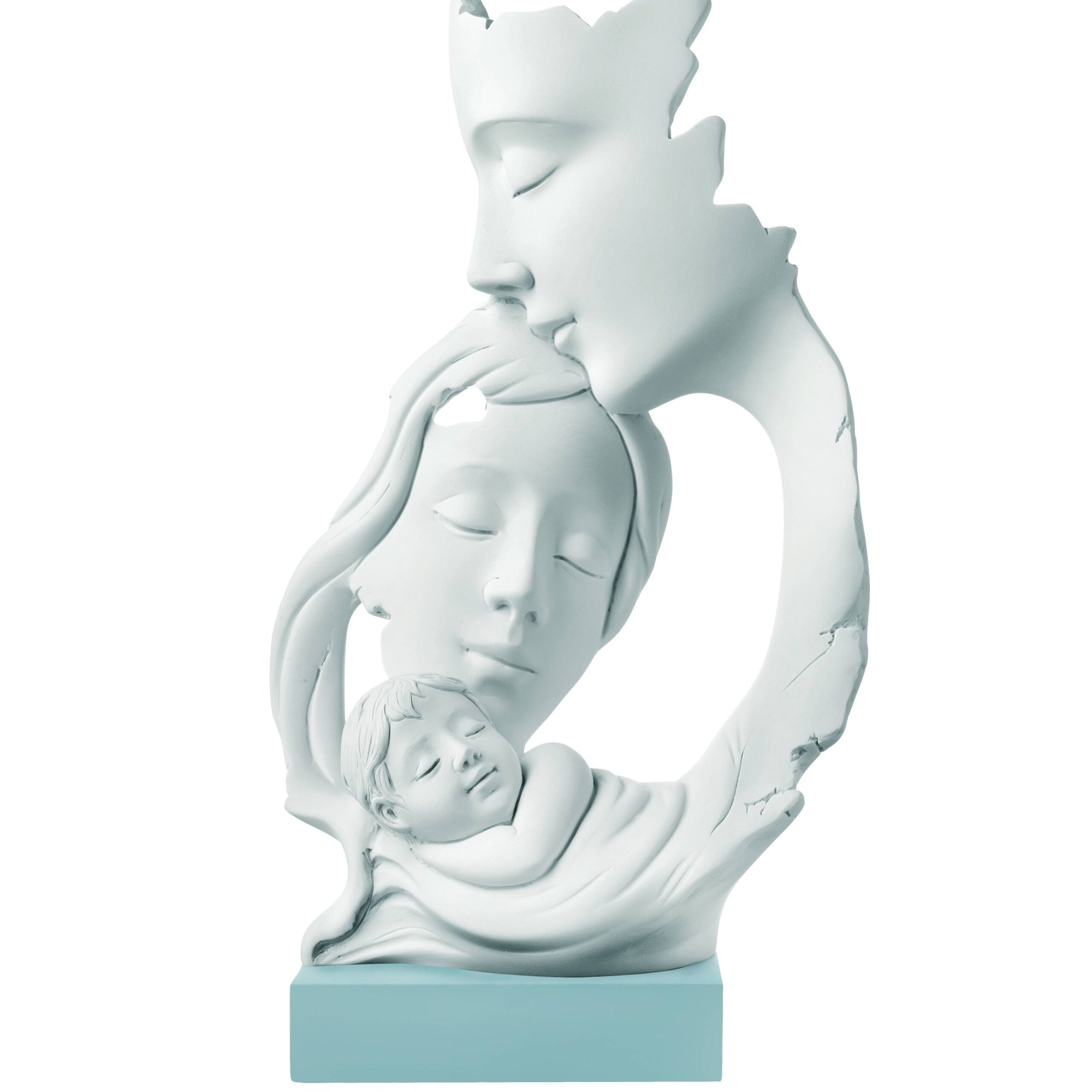 Scultura famiglia, H. 18 cm., bianco base carta da zucchero. Bongelli