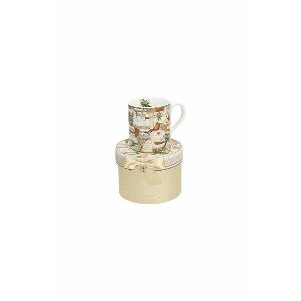 Mug svasato, in scatola regalo, renne e foresta. Tognana