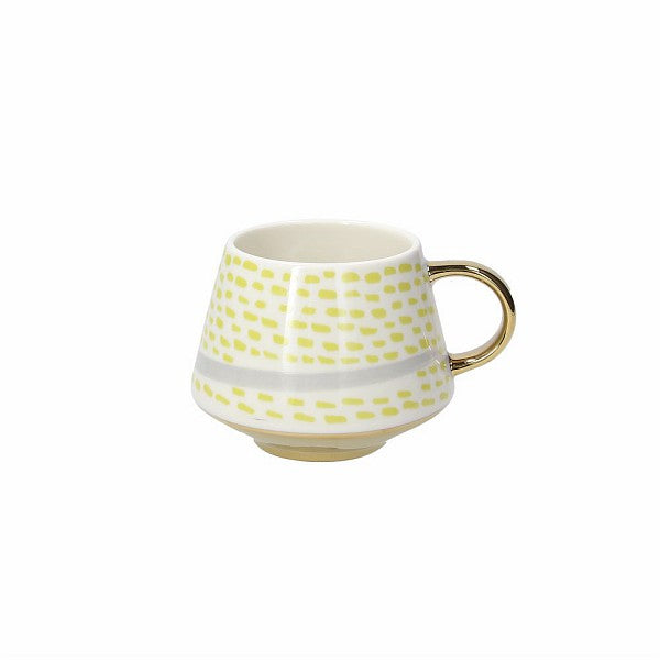 Mug con disegni giallo e oro. Tognana