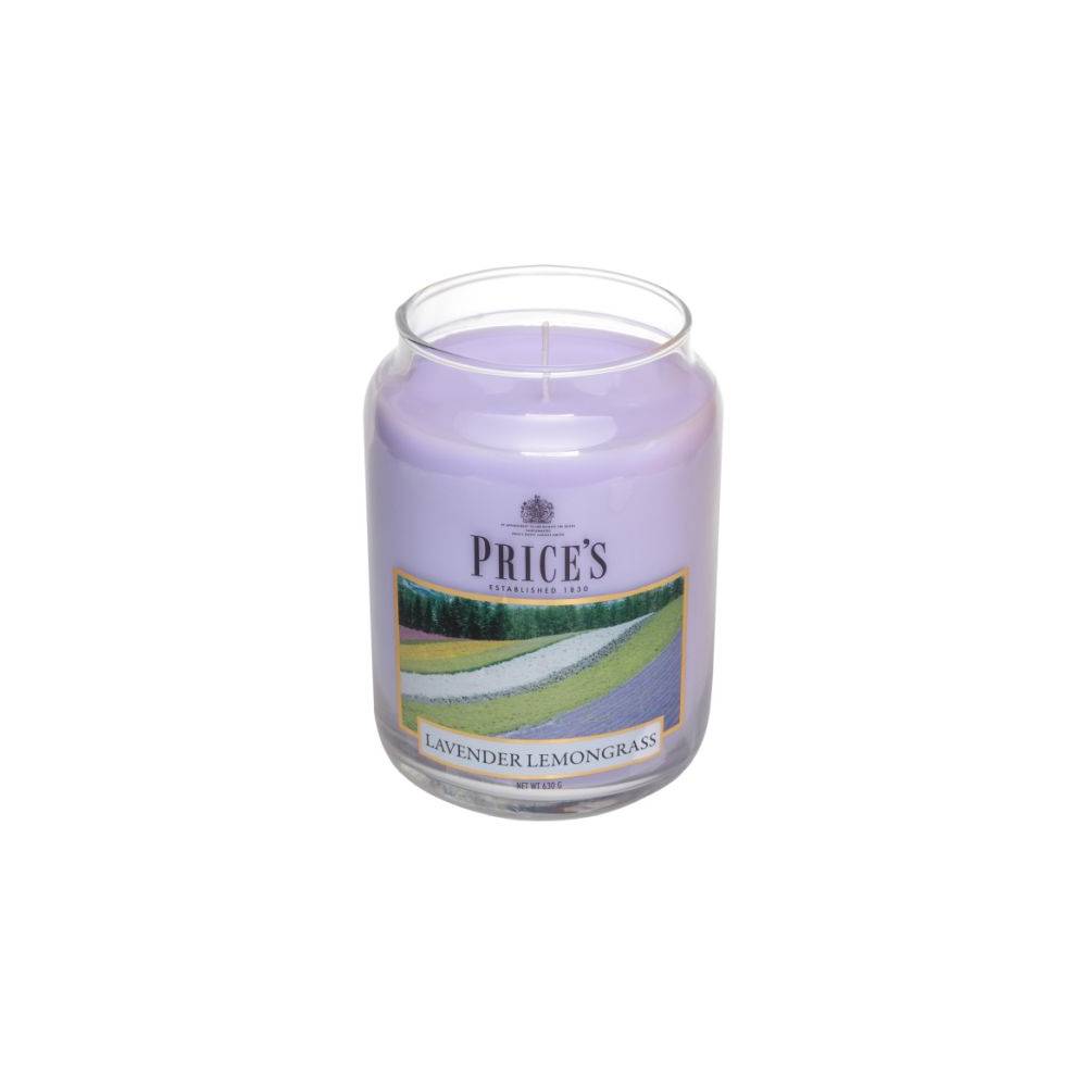 Candela in giara grande, profumazione Lavanda e citronella. Price's