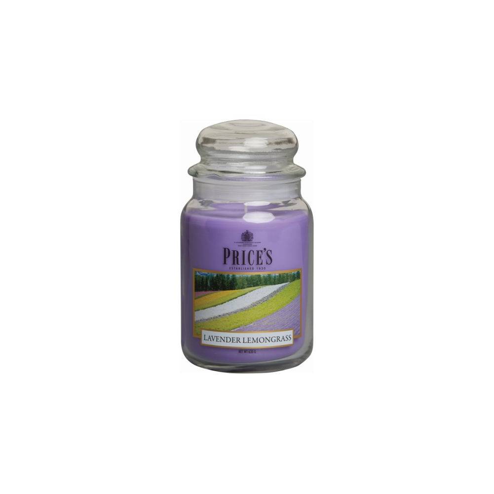 Candela in giara grande, profumazione Lavanda e citronella. Price's