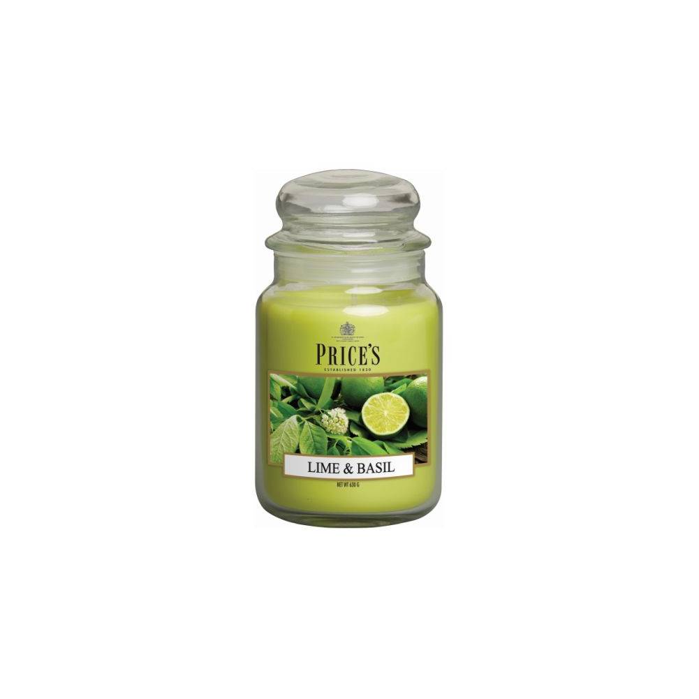 Candela in giara grande, profumazione Lime e basilico. Price's