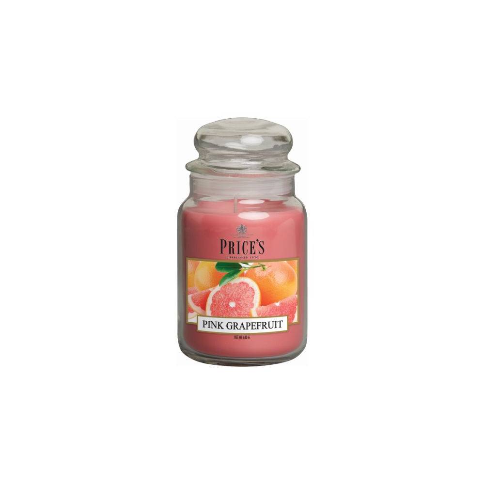 Candela in giara grande, profumazione pompelmo rosa. Price's