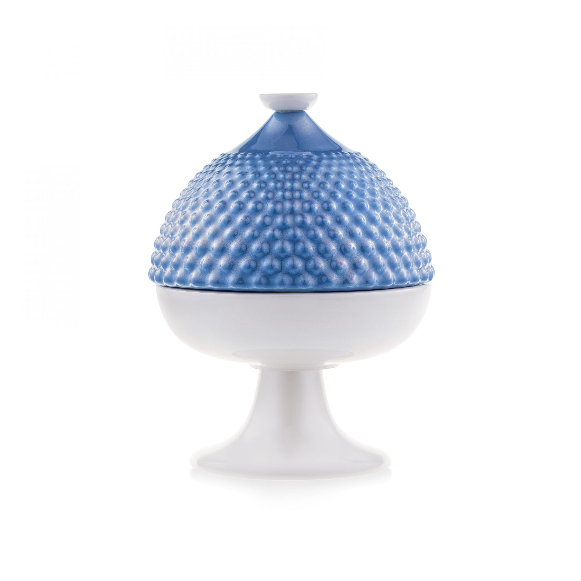 Scatola con coperchio "Segnali di Pumo" misura piccola, blu, 10X13,5H. cm. Emò Italia