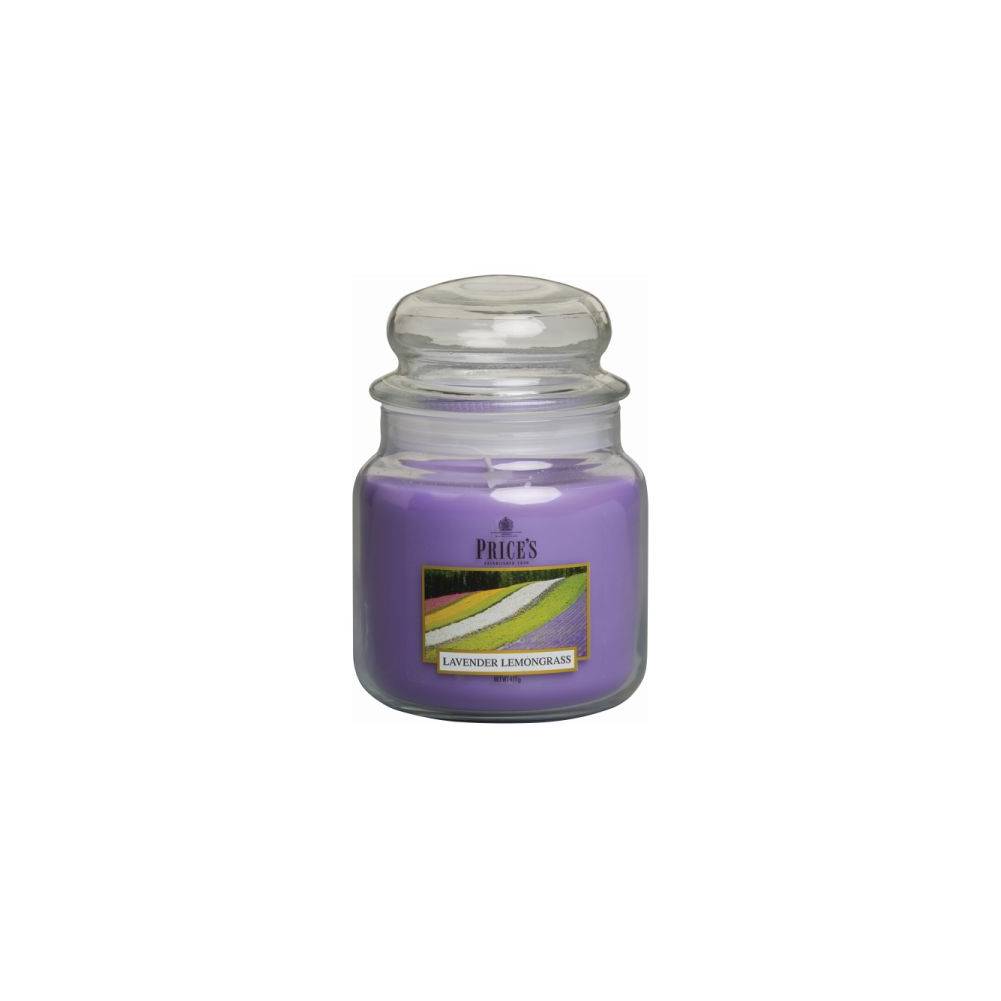 Candela in giara media, profumazione lavanda e citronella. Price's