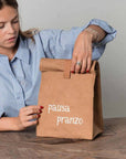 Porta pranzo decoro "Pausa pranzo" colore avana. Simple day