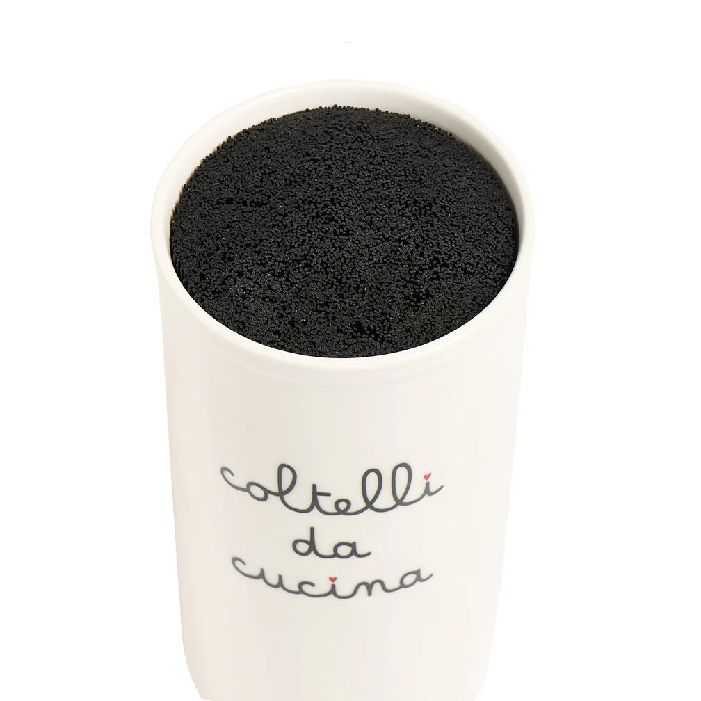 Portacoltelli in grès decoro "Coltelli da cucina" Simple Day