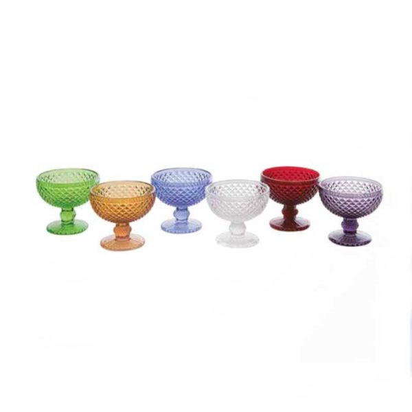 Set 6 coppette macedonia "Tuscany", in vetro, colori assortiti. Fade
