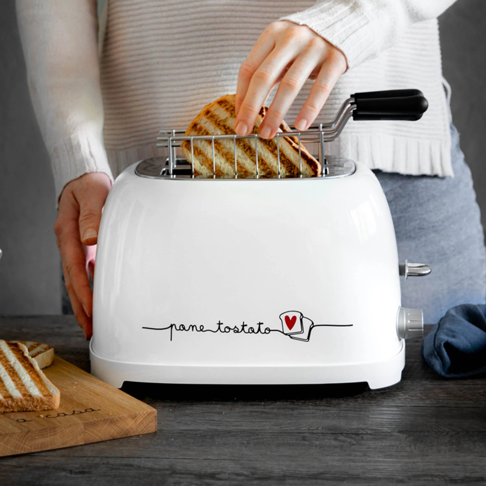 Tostapane decoro &quot;Pane tostato&quot; colore bianco. Simple day