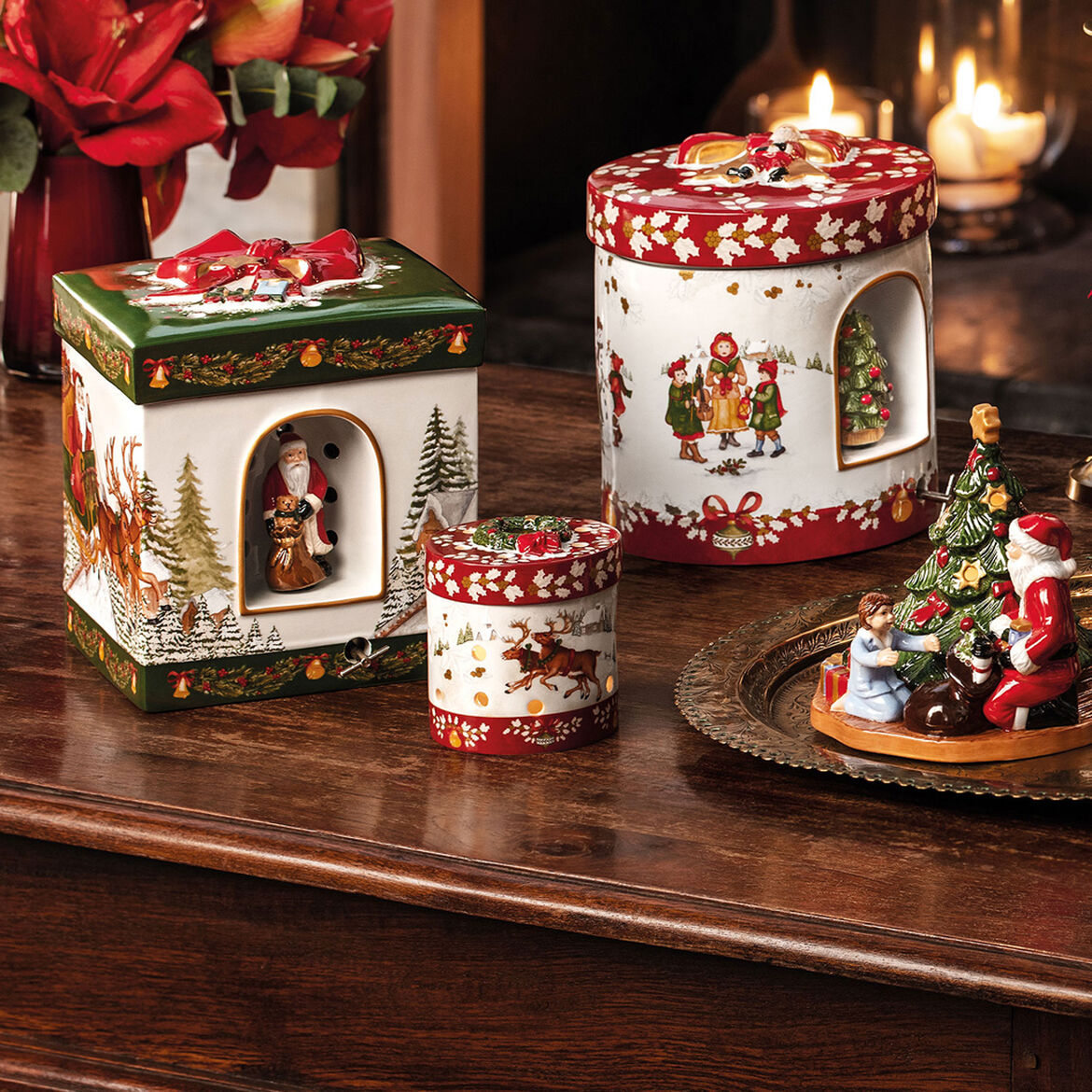 Pacchetto regalo grande quadrata slitta Villeroy & Boch linea Christmas Toy's