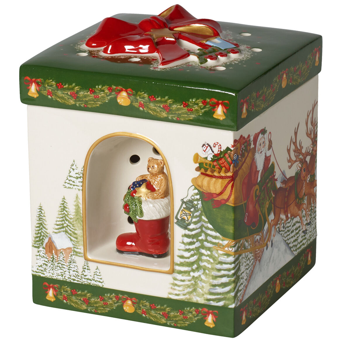 Pacchetto regalo grande quadrata slitta Villeroy & Boch linea Christmas Toy's