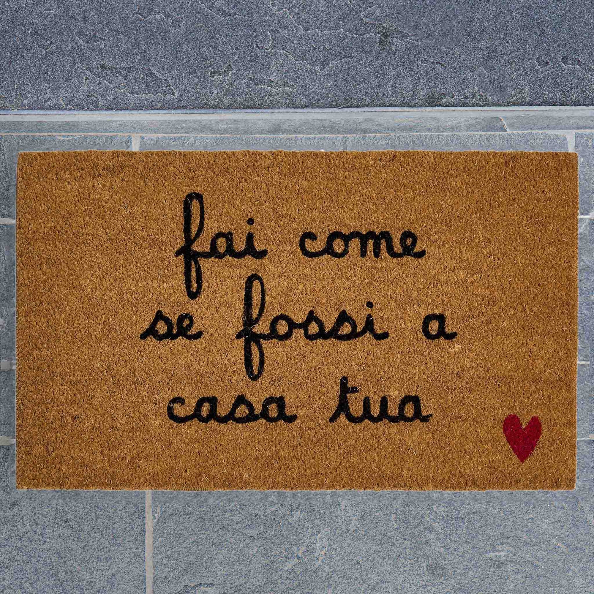 Zerbino &quot;Fai come se fossi a casa tua&quot; 45 x 75 cm. Simple day
