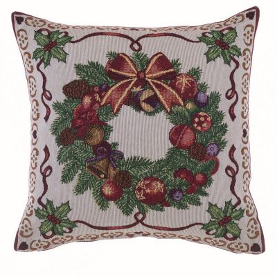 Cuscino quadrato gobelin ghirlanda. Blanc Mariclo