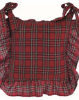 Set 6 copricuscini con gala, linea Tartan. Blanc Mariclò