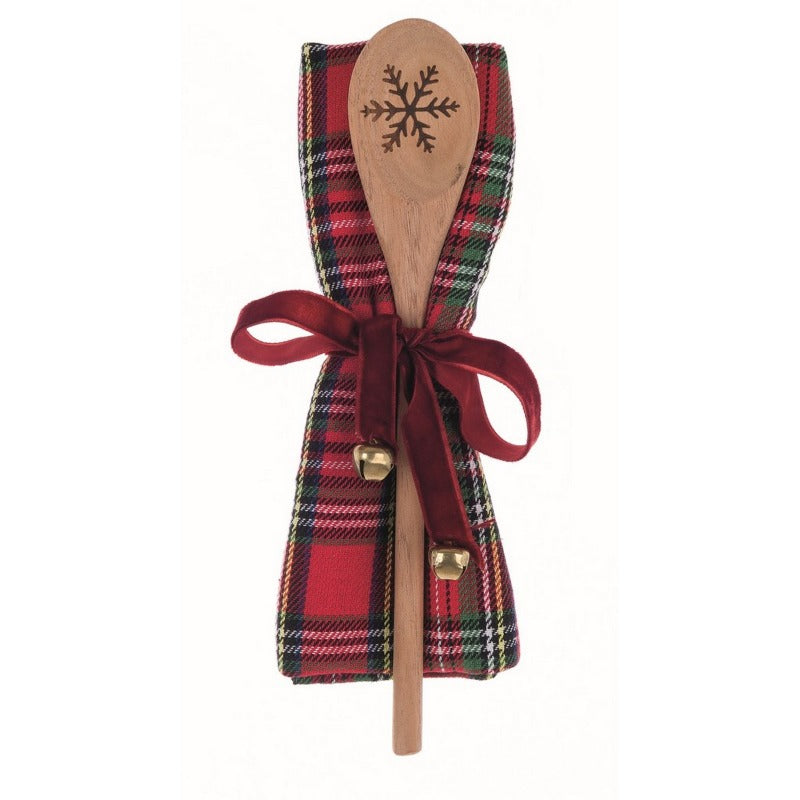 Set canovaccio tartan e mestolo legno, linea Tartan. Blanc Mariclò