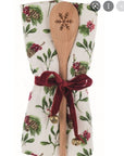 Set canovaccio disegno bacche e pigne e mestolo legno, linea Tartan. Blanc Mariclò