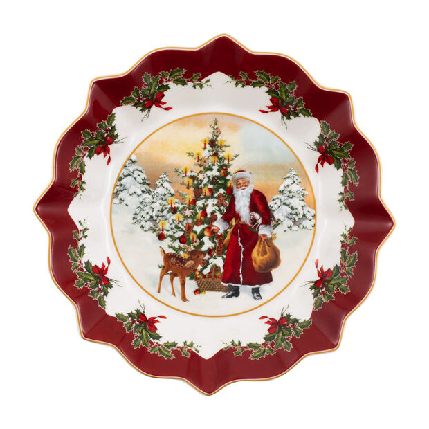Ciotola su piedistallo Babbo Natale con albero di Natale Villeroy & Boch linea Toy's fantasy