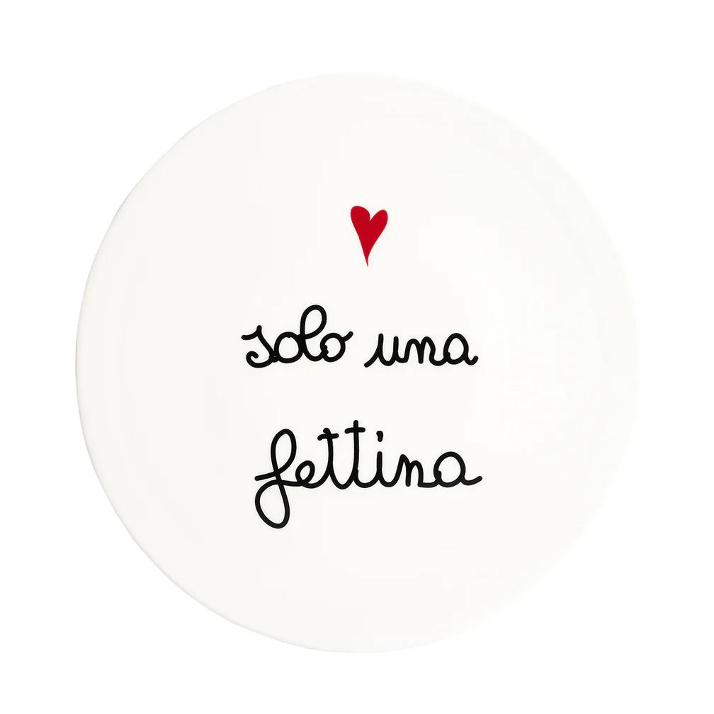 Alzata per dolci in gres decoro "Solo una fettina". Simple day