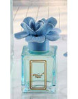 Profumatore 250 ml. con tappo fiore, colore azzurro, in porcellana Capodimonte. Melaverde