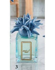 Profumatore 250 ml. con tappo stelle marine, colore azzurro, in porcellana Capodimonte. Melaverde