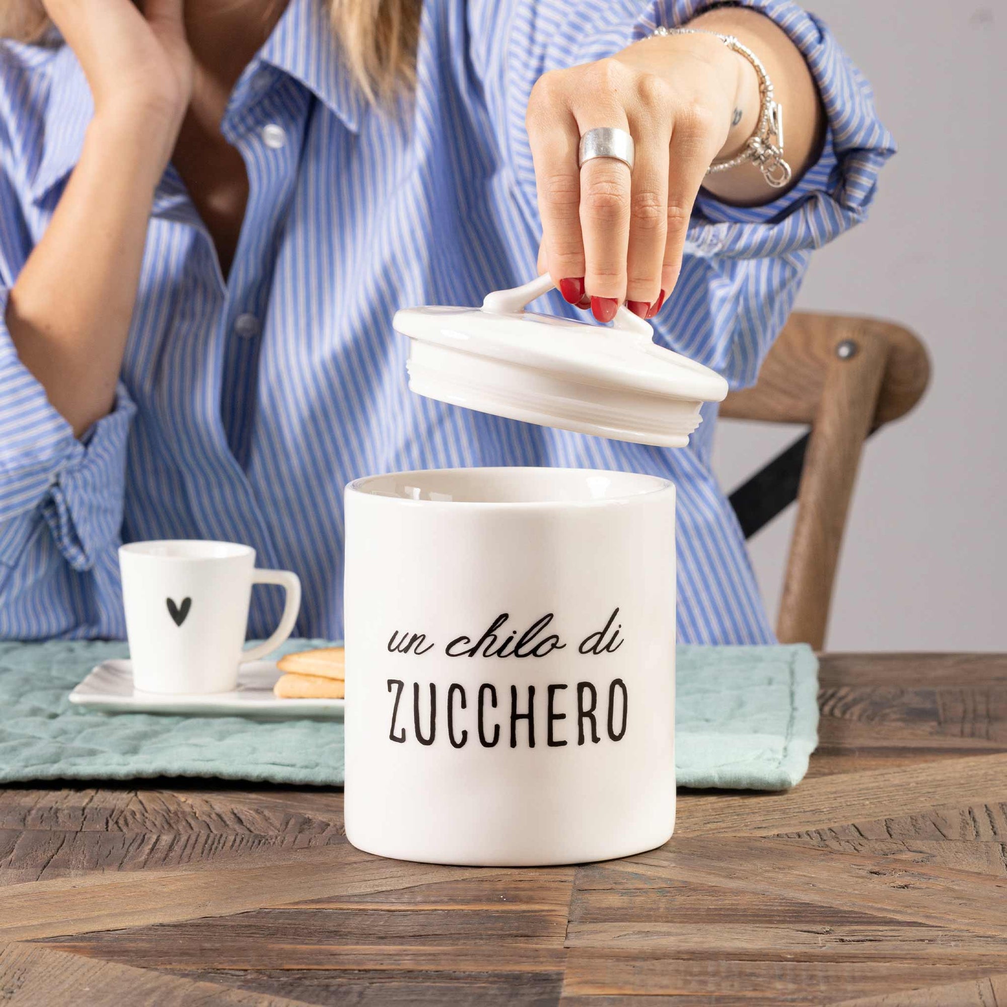 Barattolo in gres decoro "Un chilo di zucchero". Simple day