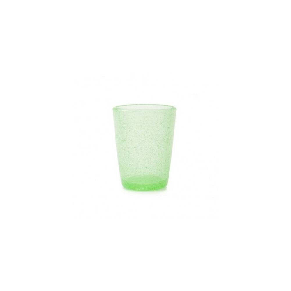 Bicchiere acqua "Memento" in vetro, colore verde jade, set 6 pz. Serafino Zani