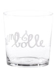 Set 6 bicchieri acqua decoro "Senza bolle", trasparente con scritta in bianco. Simple day
