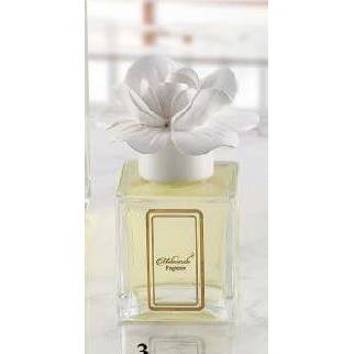 Profumatore 250 ml. con tappo fiore, colore bianco, in porcellana Capodimonte. Melaverde
