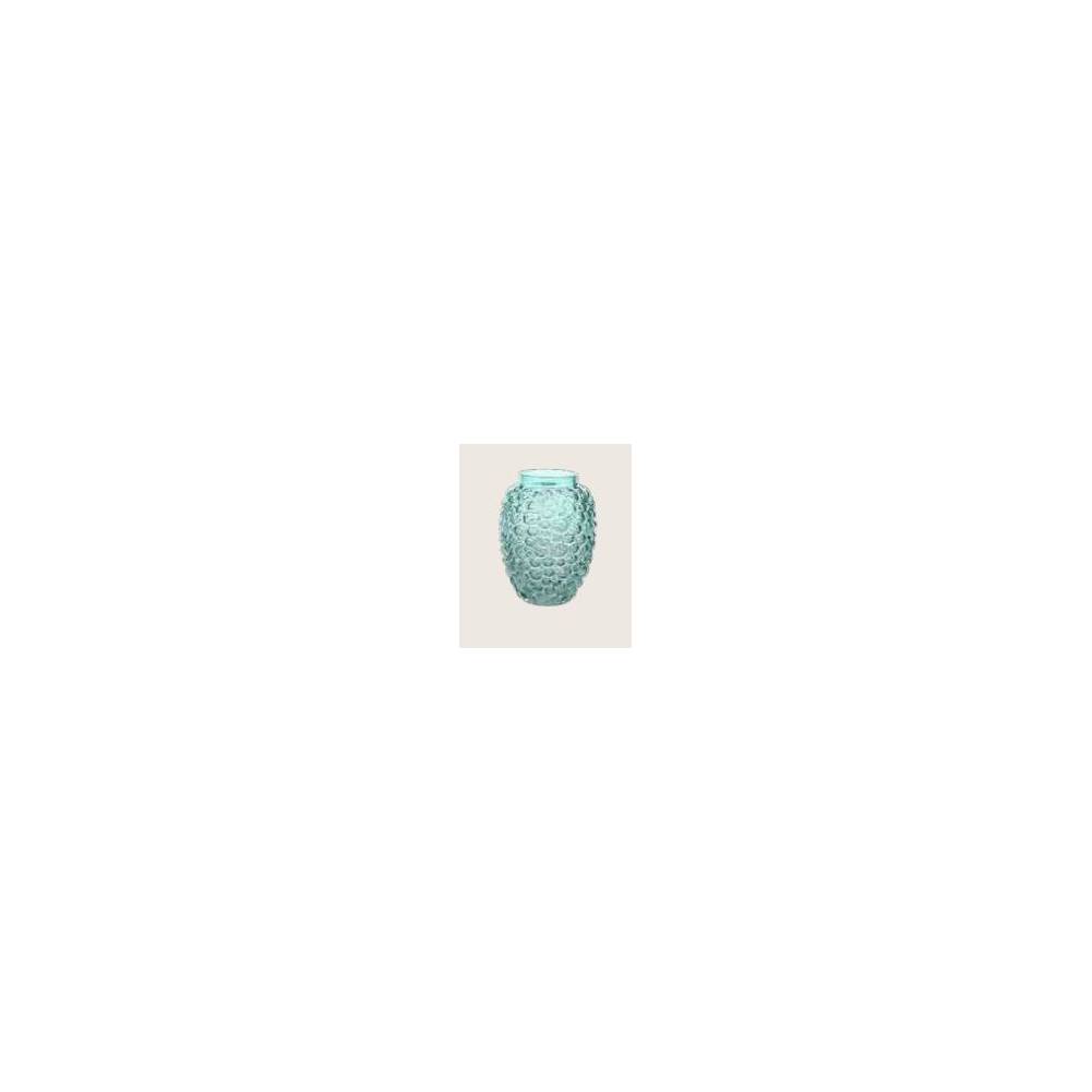 Vaso bolle, Linea Bubble, in vetro azzurro, H. 15 cm. Tognana