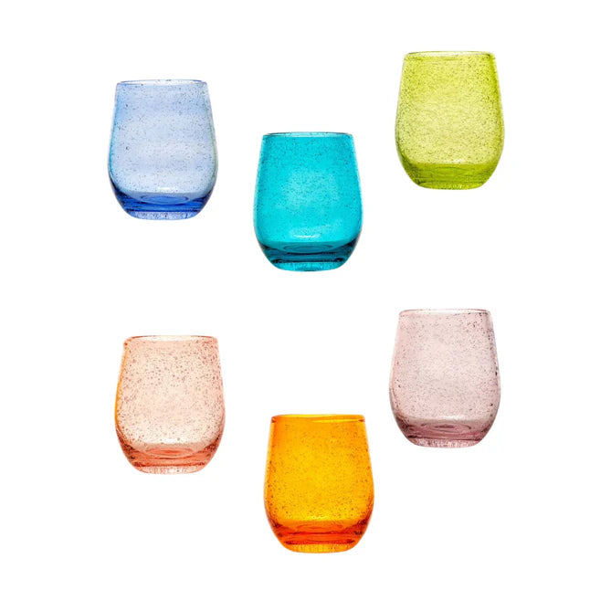 Set 6 bicchieri acqua "Bubble" colore arancione. Fade