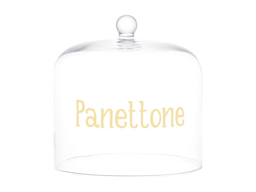 Campana in vetro decoro "Panettone" in oro diametro 24.5cm. Simple day
