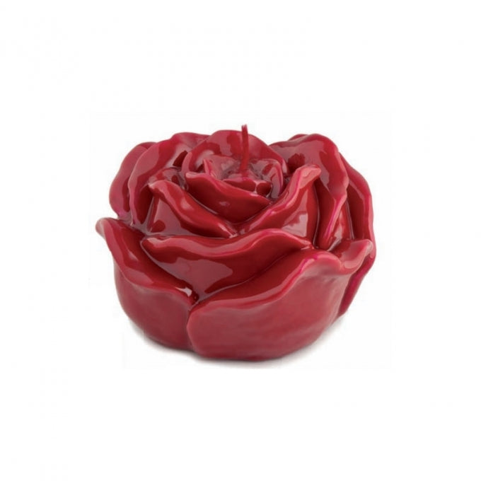 Candela rosa laccata, colore rosso, H. 10x7 cm. Hervit Creations