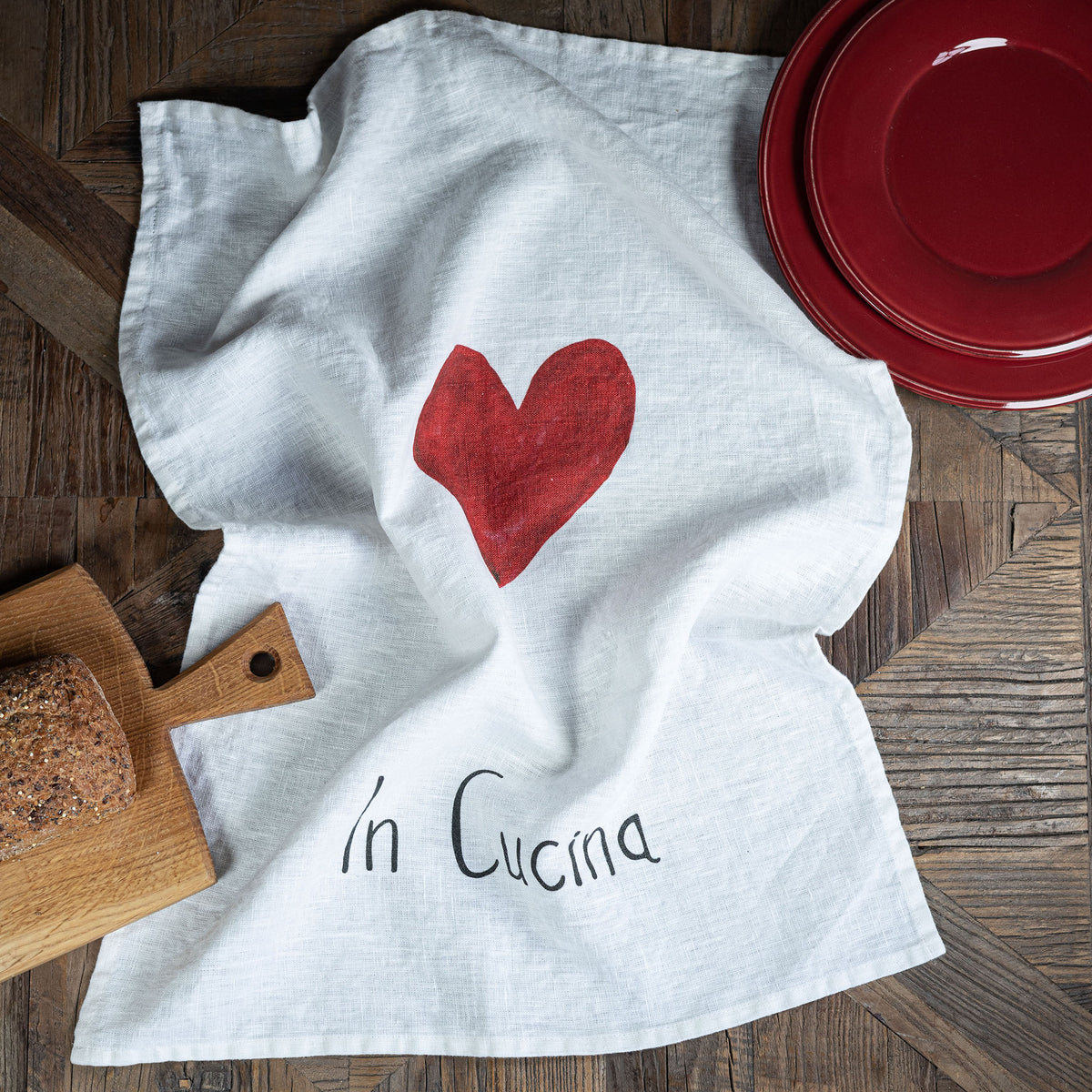 Canovaccio lino decoro &quot;In cucina&quot; 50x68 cm. Simple day