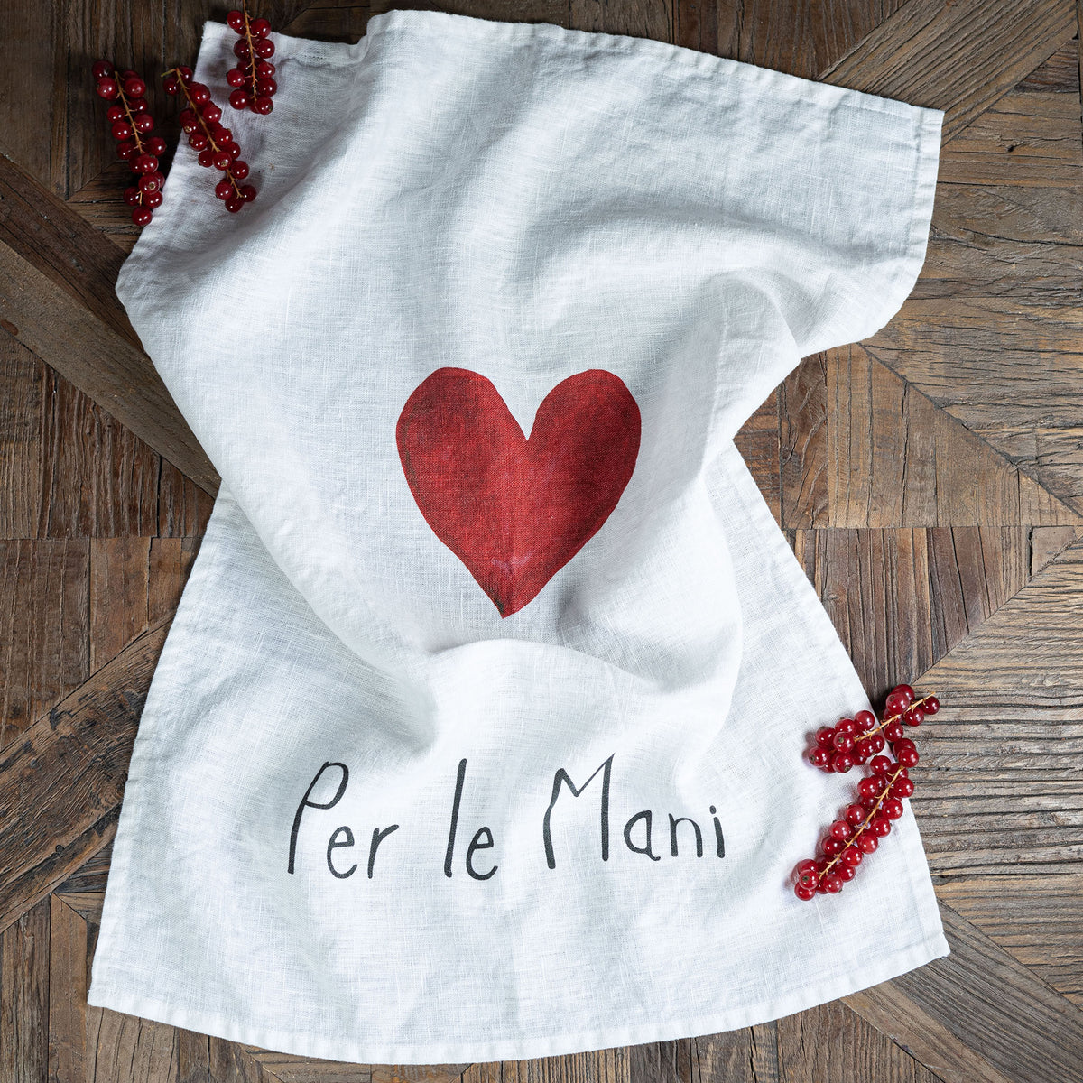 Canovaccio lino decoro "Per le mani" 50x68 cm. Simple day